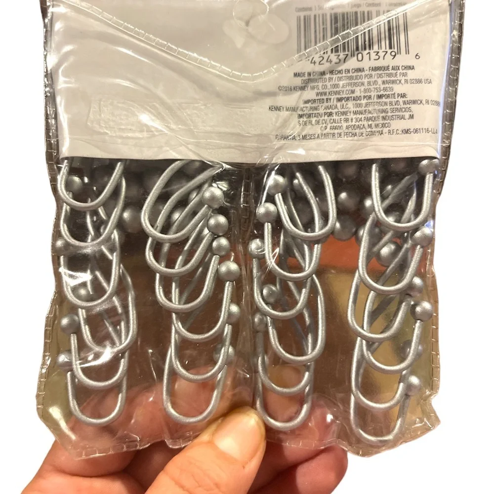 12~DOUBLE Rolling Shower Rings RUST PROOF Silver - Picture 3 of 6